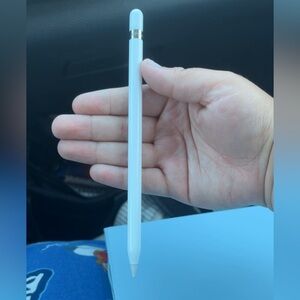 Apple Pencil with White and Silver Design